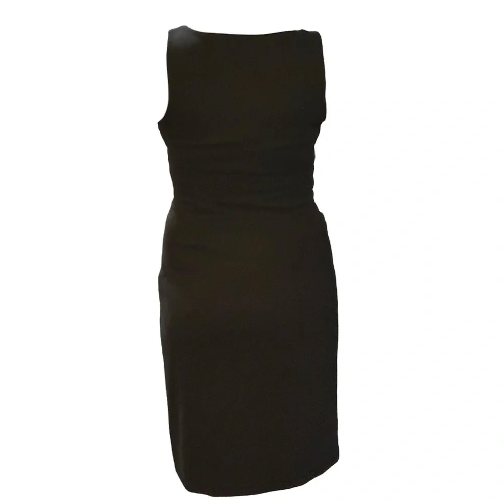 NY&Co Black Stretch Shift Dress Sleeveless Bodycon Midi Size 2
